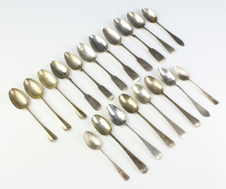 An Edwardian silver teaspoon Edinburgh 1900 and minor teaspoons 318 grams 
