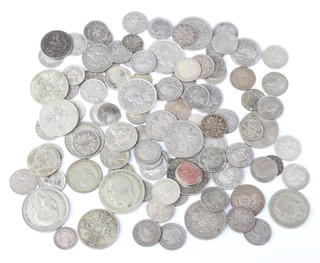 A quantity of pre-1947 silver coinage, approx. 380 grams 