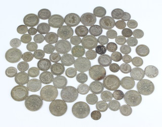 A quantity of pre-1947 silver coinage, approx. 443 grams 