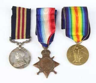 A military medal group to 106264 Bombardier later Corporal J Marlow, the Military medal is named with regimental number 106264  Bombardier J M Marlow B.78/Bde Royal Field Artillery, 1914-15 Star (gunner) and Victory medal (corporal)  