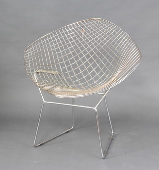 After Harry Bertoia, a diamond wire work chair 