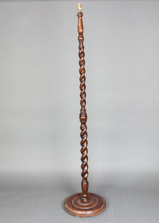 A 1930's spiral turned standard lamp together with 3 mid Century standard lamps