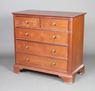 An American style mahogany chest of 2 short and 3 long drawers on bracket feet 86cm h x 91cm w x 49cm d (some light scratching to the top) 