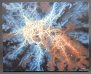 Richard W Orr, acrylic on canvas, abstract study 