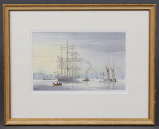 Peter Hilliard, watercolour, "Evening Arrival" 16cm x 24cm 