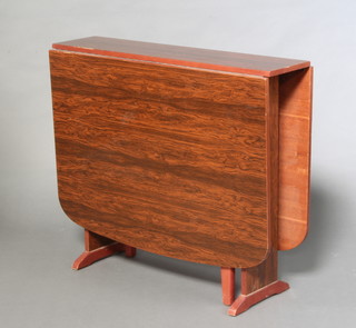 A rosewood finished drop flap dining table 74cm h x 87cm w 