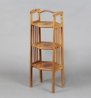 An Edwardian Art Nouveau 3 tier mahogany cake stand 79cm h x 29cm x 20cm d (handle to top f) 
