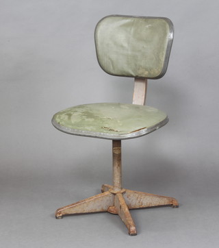 A mid Century Evertaut metal framed swivel office chair 