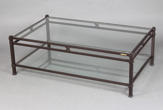 Pierre Van Del, a rectangular black tubular metal coffee table 41cm h x 126cm w x 76cm d 