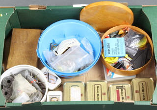 A collection of lead weights, floats etc