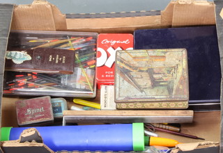 A box containing various fishing floats etc 