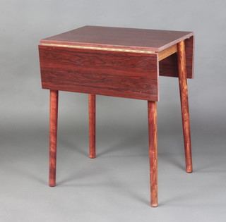 Mid Century, a rosewood finished drop flap kitchen table 74cm h x 60cm w x 46cm d