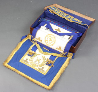 A Masonic Grand Officers full dress apron and collar, 2 Royal Arch Supreme Grand Chapter Officers aprons (1f), a Royal Arch Provincial Grand Officers apron, two London Grand Rank undress aprons and a Provincial Grand Officers undress apron  