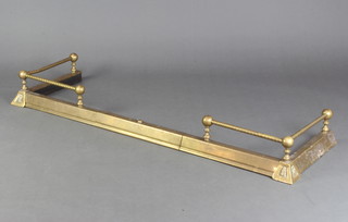 A brass railed expanding fire curb 15cm x 153cm x 41cm  