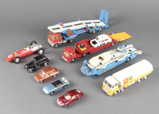 A Corgi Major Toys Carrimore low loader, ditto Mk 4 low loader and other model toy cars, all unboxed and playworn