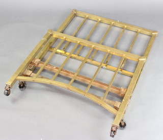 A Heals brass single railed bedstead (no irons) 