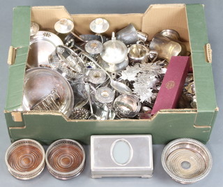 A collection of silver plated items