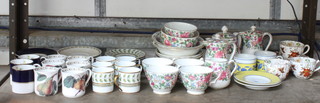 A part Crown Staffordshire tea service, a part Royal Horticultural Society Collection coffee service, a part Worcester Miranda coffee service