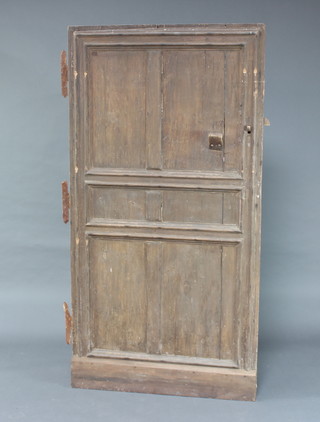 A 17th/18th Century pine panelled interior door 196cm h x 101cm w