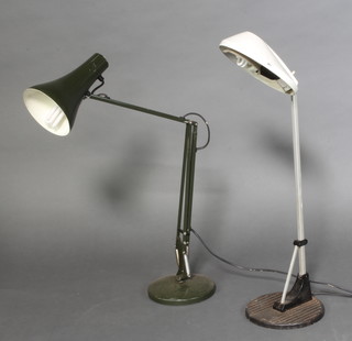 A green painted anglepoise lamp and 1 other