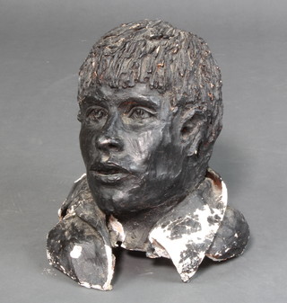 A plaster portrait bust of a boy 22cm x 23cm 