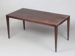 Mid Century, a rectangular occasional table raised on square tapered supports 55cm h x 120cm l x 60cm w 