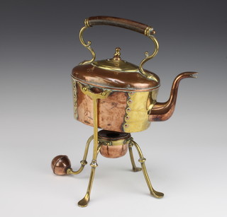 Benham, an Art Nouveau copper and brass tea kettle on stand 35cm x 15cm x 19cm 