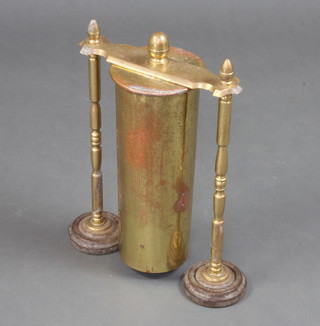A trench art gong formed from a shell case 47cm x 27cm x 34cm 