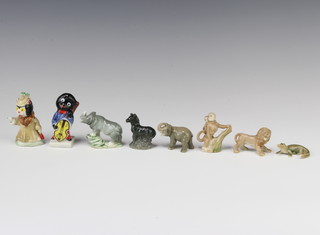 A Wade figure of a lion, zebra, Miss Fluffy Cat and 5 others