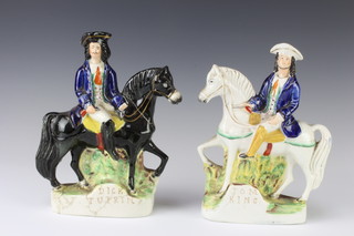 A Victorian Staffordshire figure of Dick Turpin 24cm, ditto Tom King 23cm 