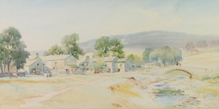 Early 20th Century watercolour, unsigned, Wensleydale Yorkshire, 24cm x 49cm 