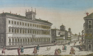 18th/19th Century print, Italian Rome street scene 26cm x 40cm 