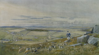 Lionel Dalhousie Robertson Edwards (1878 - 1966) print, signed in pencil "Sir Hugh Percy's Beagles" circa 1937 25cm x 39cm 