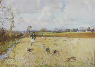 Peter Biegel, signed print, "Trinity Foot Beagles" 29cm x 38cm 
