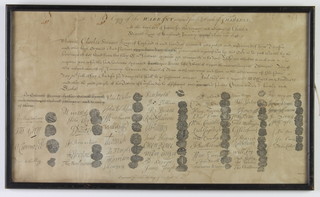 A facsimile death warrant for Charles I, 24cm x 41cm 