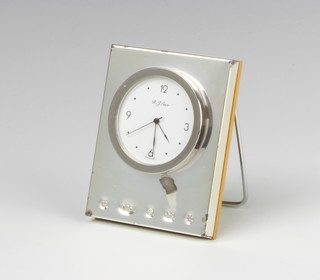 A silver cased bedroom timepiece Sheffield 2000 7.5cm 
