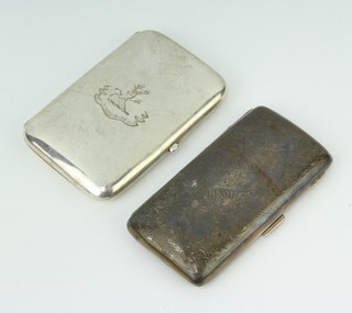 A Victorian silver cigar case London 1899, an Edwardian ditto Birmingham 1905, 321 grams 
