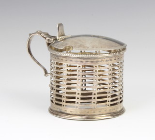 A George III silver mustard with pierced body and S scroll handle, London 1817, 101 grams 