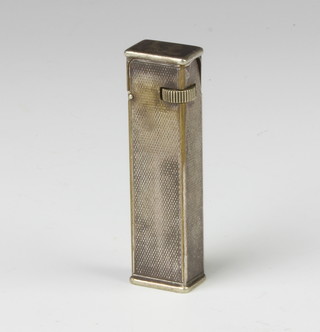 A silver plated engine turned Dunhill cigarette lighter 6cm 