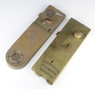 Lockerbie and Wilkinson Ltd. a Lockwil patent brass lavatory door lock together with a Parker Winder and Archer ditto (no keys) 
