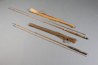 A Hardy Bros. 2 piece fishing rod, the detachable butt marked The Perfection no.95176A in original cloth bag together with a  Foster twin section fishing rod marked 11229 Foster Ashbourne in original cloth bag