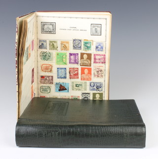 A Movaleas green album of mint and used world stamps including GB George VI and later, Holland, German, France, Denmark, Czechoslovakia, South Africa, Rhodesia, Northern Coast, India together with a Bounty stamp album of world stamps George V and later GB and Commonwealth 