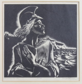 George Buday (1907-1990) a limited edition print, signed George Buday  London 1941, entitled "Britannia 1940-1941" no. 11/50 22cm x 21cm 
 
