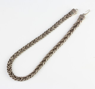 A silver plaited necklace, 110 grams