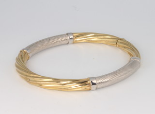 A 9ct 2 colour gold twist bangle 11.7 grams 