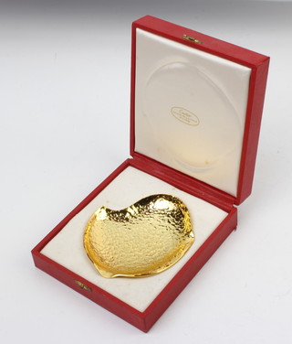 A Cartier gilt trophy dish contained in a fitted box 