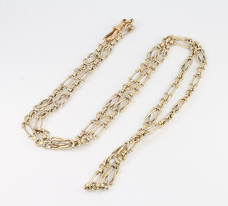 A 15ct yellow gold fancy link necklace 37.1 grams 