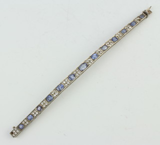 A paste set Art Deco silver bracelet 