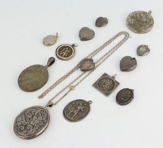 Minor silver lockets and jewellery, 90 grams