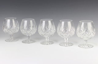 A set of 5 Waterford crystal brandy glasses 